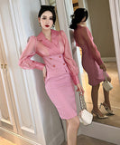 エレガント セレブ風 キャバスーツ セクシー 通勤 パッチワーク OL 淑女 XH2-JY20185