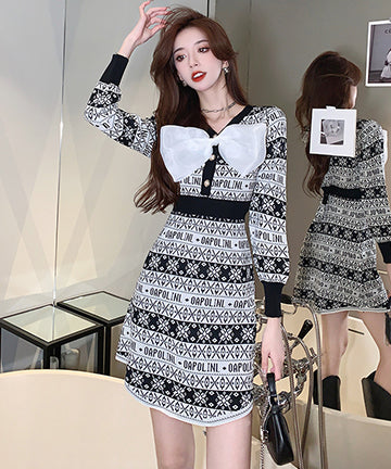 膝丈ドレス 花柄  蝶結び  キャバ嬢 大人可愛い おしゃれ  結婚式  二次会 LT2-LQE9768GT510