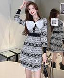 膝丈ドレス 花柄  蝶結び  キャバ嬢 大人可愛い おしゃれ  結婚式  二次会 LT2-LQE9768GT510