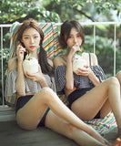 フリル チェック柄 かわいい 水着 ビキニ タンキニ モノキニ 新作 海辺 MY7-KSD