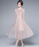 【２色】チュールロングドレス 通勤 刺繡 淑やか XH2-QYF32616X6708080