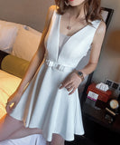 日本発送【数量限定新色追加】4色 キャバドレス ミニドレス Vネック セクシー 体型カバー MY2-YM8475