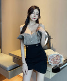 【black&blue】キャバドレス 指名 フリル カワセクシー ミニドレス XH2-YM8719