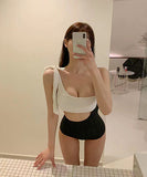 ビキニ 可愛い 着瘦せ chic セクシー 肌見せ モノキニ 温泉 XH7-KSD2802