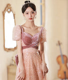 キラキラ ナイトドレス  ゴージャス  ふわふわ 披露宴  音楽会  名媛  高品質  LT2-MDSA6676