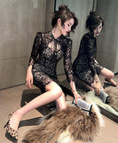 高品質 レース エレガント セレブ風 結婚式 淑女 同伴 可愛い セクシー XH2-JY9559