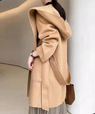 【3色】高品質 カシミヤ コート オーバーサイズ チェスターコート ウール 通勤 XH2-BQL18001