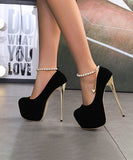 ハイヒール 真珠 セクシー 美足効果 宴会 二次会 XH5-XL- ZG-2018-20A