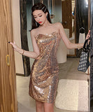 【3色】キャバ嬢 ナイトドレス キラキラ セクシー 肌見せ XH2-LQE286