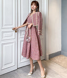 【2点セット】コート＋ドレス  真珠飾る 高級感  名媛風  かわいい  新作  キャバスーツ  LT2-LML9285#