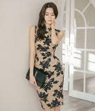 花柄  ひざ丈ドレス  ロングドレス かわいい ゴージャス  背露出  LT2-ZED883138A71