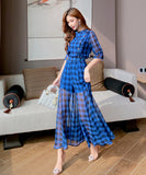 【2点セット】ワイドパンツ チェック柄 ゴージャス 通勤 高級感 新作 MY2-JY4041