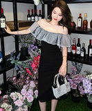 高級感  ロングドレス オフショルダー  可愛い 宴会 エレガント LT2-JY20094