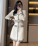 Vネック キャバドレス  ニットワンピース 秋新作 セクシー 姉 着痩せ  気質 LT2-XC-8826#