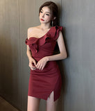 4色 キャバドレス  ミニドレス  セクシー   レース  指名up  谷間魅せ  LT2-YM8704