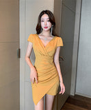 【3色】タイトミニドレス 谷間魅せ セクシー 指名 肌見せ XH2-MLS7249