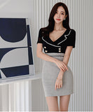 ミニドレス キャバドレス 気質 大人可愛い ハイウエスト XH2-ZED887337A71