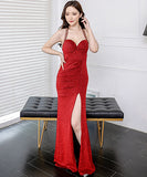 3色 鮮やか キラキラ ロングドレス ゴージャス  セクシー 二次会 披露宴 LT2-WYSS2898