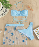 3点セット 水着 蝶 hot girl ビキニセクシー海辺三角ビキニ XH7-OL-ZT365