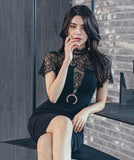 レース 高見え 新作 姉 キャバドレス 膝丈 ドレス パーティードレス MY2-ZED886358HF225B