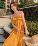 サンドレス 海辺 ホルターネック 大人可愛い ビーチ 夏新作 XH2-AQR6111#