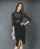 ひざ丈ドレス ミニドレス レース 透け感 かわいい 新作 MY2-ZED889041BM131