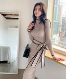 韓国ファッション ロングドレス ニット 冬 同伴 二次会 セーター あったか MY2-880304E49