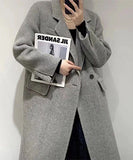 【2色】秋新作 カシミヤ コート 高品質 オーバーサイズ チェスターコート ウール XH2-BQL001