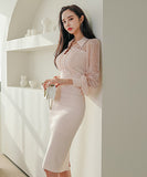 レース 膝丈ドレス セクシー エレガント 気質 きゃばきゃば 同伴 XH2-ZED885271A71