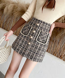 【2色】ミニスカート ツイード 可愛い 秋新作 セレブ風 女子力 コーデ万能 XH2-CYFZ8704