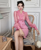 エレガント セレブ風 キャバスーツ セクシー 通勤 パッチワーク OL 淑女 XH2-JY20185