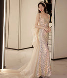 人魚美姫  キラキラ  ゴージャス パーティードレス 披露宴  コンサート  年末演芸  上品  LT2-MDS10/15-2