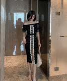 宴会 エレガント パッチワーク レース セクシー 披露宴 XH2-JY1763