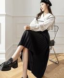 【2色】秋新作 プリーツスカート 可愛い キャバ嬢 同伴 Aライン 着瘦せ XH2-CYFZ001