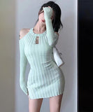 キャバドレス ニットワンピース 秋新作 セクシー 姉 透かし彫り XH2-LQE902