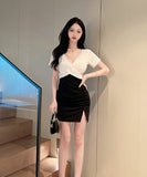 【3色】セクシー キャバドレス 仙女風 大人可愛い 谷間魅せ 指名 XH2-LQE827