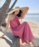 サンドレス 海辺 ホルターネック 大人可愛い ビーチ 夏新作 XH2-AQR1061#