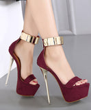 美脚 大きいサイズ ハイヒール レディース 16cmヒール ラ サンダル ジュース MY5002