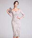 レース 花柄 ゴージャス 新作 肌見せ 着回し 同伴 二次会 結婚式 ドレス ワンピース MY2-ZED881766B