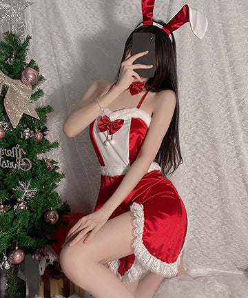 【3点セット】サンタ服 サンタバニーガール 可愛い クリスマス ふわふわ セクシー XH2-GR2435
