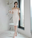 ミニドレス パーティードレス かわいい レース リボン 清楚感 宴会 結婚式 MY2-ZED889630BH538