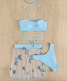 3点セット 水着 蝶 hot girl ビキニセクシー海辺三角ビキニ XH7-OL-ZT365