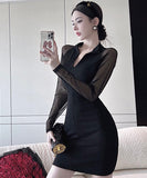 チュール  ミニドレス  神秘感  セクシー  気質  脚長効果 LT2-LQE3034KL303