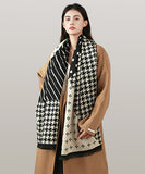 【5色】スカーフ かわいい コーデ万能 保暖性 キャバクラ 千鳥格子 XH9-DQST-QN01