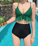 2色ビキニモノキニセクシーフリル谷間魅せビーチXH7-FH89110