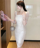 仙女風 かわいい レース 高級感 スクエアネック 小顔効果 通勤 気質 XH2-LQE2371H425