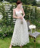 サンドレス セクシー 海辺花火 レース バックレス 旅行 かわいいXH2-QJ5872