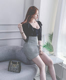 フリル かわいい チェック柄 ファッション 韓国 キャバドレス ミニドレス MY2149-MLS4460