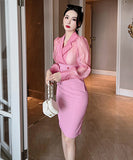 エレガント セレブ風 キャバスーツ セクシー 通勤 パッチワーク OL 淑女 XH2-JY20185