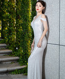 スパンコール  キラキラ ロングドレス ゴージャス  高級感 二次会 披露宴 LT2-WYSS8161